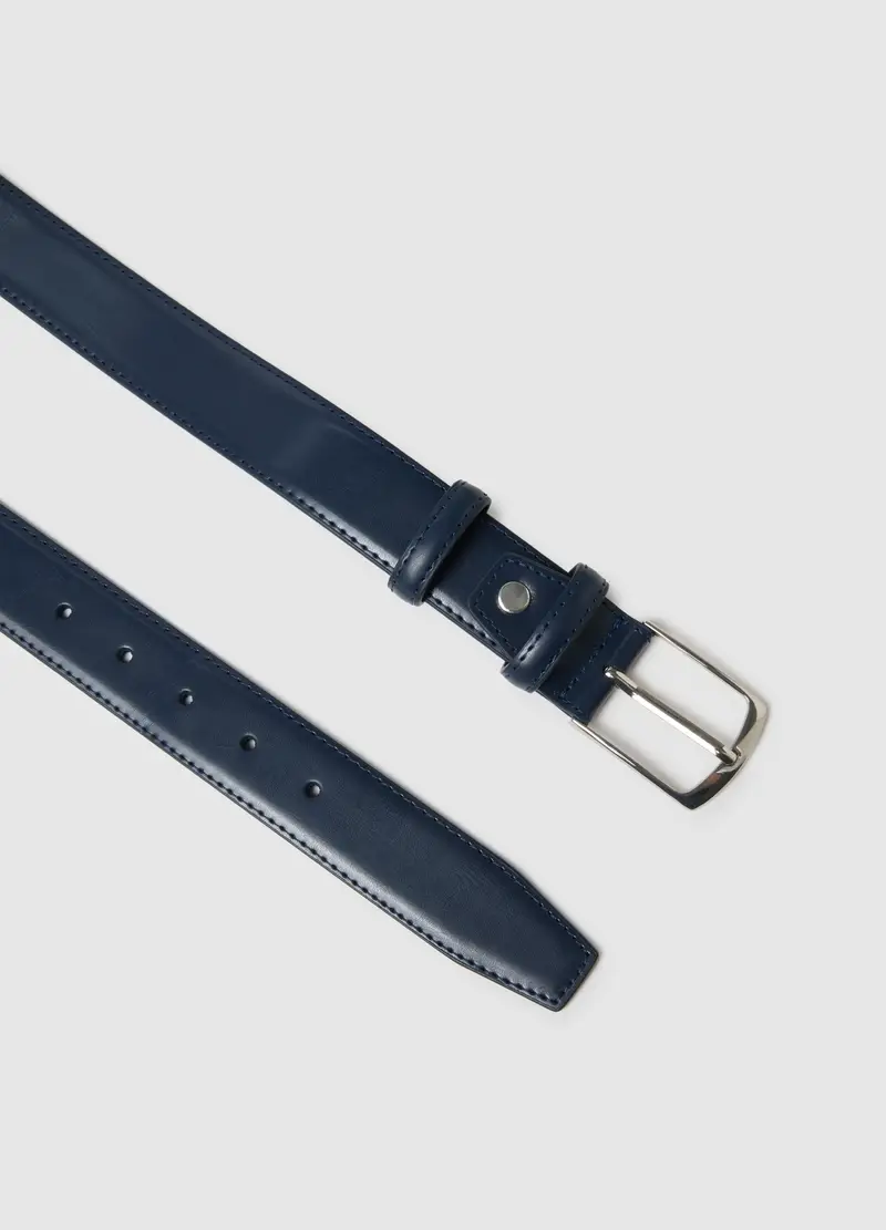 Cintura Blu Con Fibbia Elegante, Uomo, Blu miniatura 2