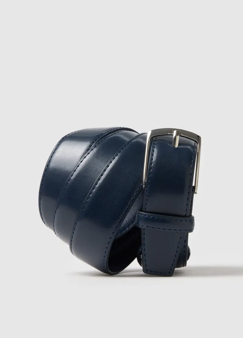 Cintura Blu Con Fibbia Elegante, Uomo, Blu miniatura 3