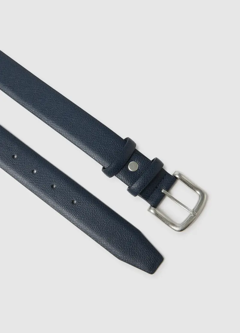 Cintura Blu Con Fibbia Metallica, Uomo, Blu miniatura 2