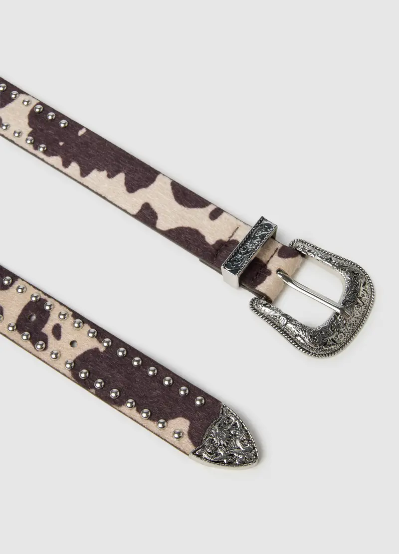 Cintura Con Fibbia E Stampa Animalier, Donna, Multicolor miniatura 2