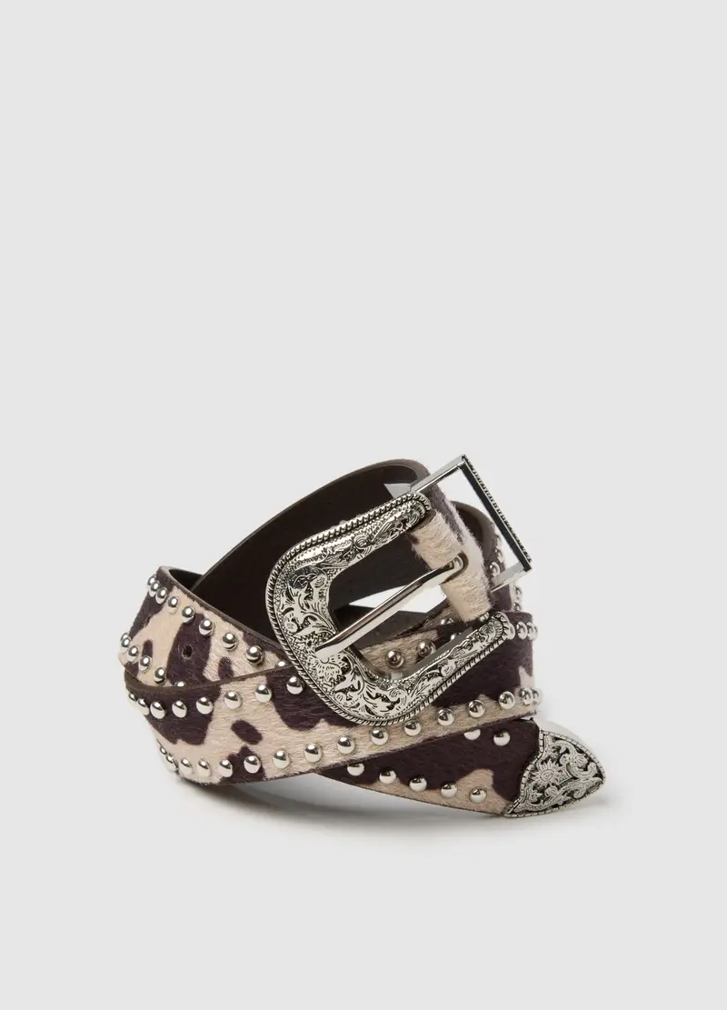 Cintura Con Fibbia E Stampa Animalier, Donna, Multicolor miniatura 3