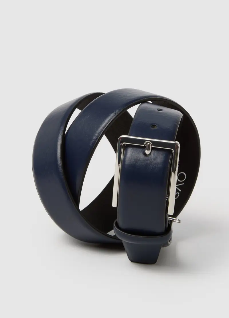 OVS, Cintura In Vera Pelle Blu, Uomo, Blu, Taglia: 100-105 cm miniatura 2