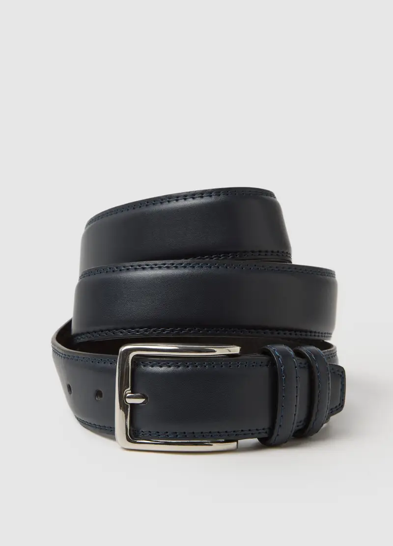 OVS, Cintura In Vera Pelle Blu, Uomo, Blu, Taglia: 100-105 cm miniatura 2