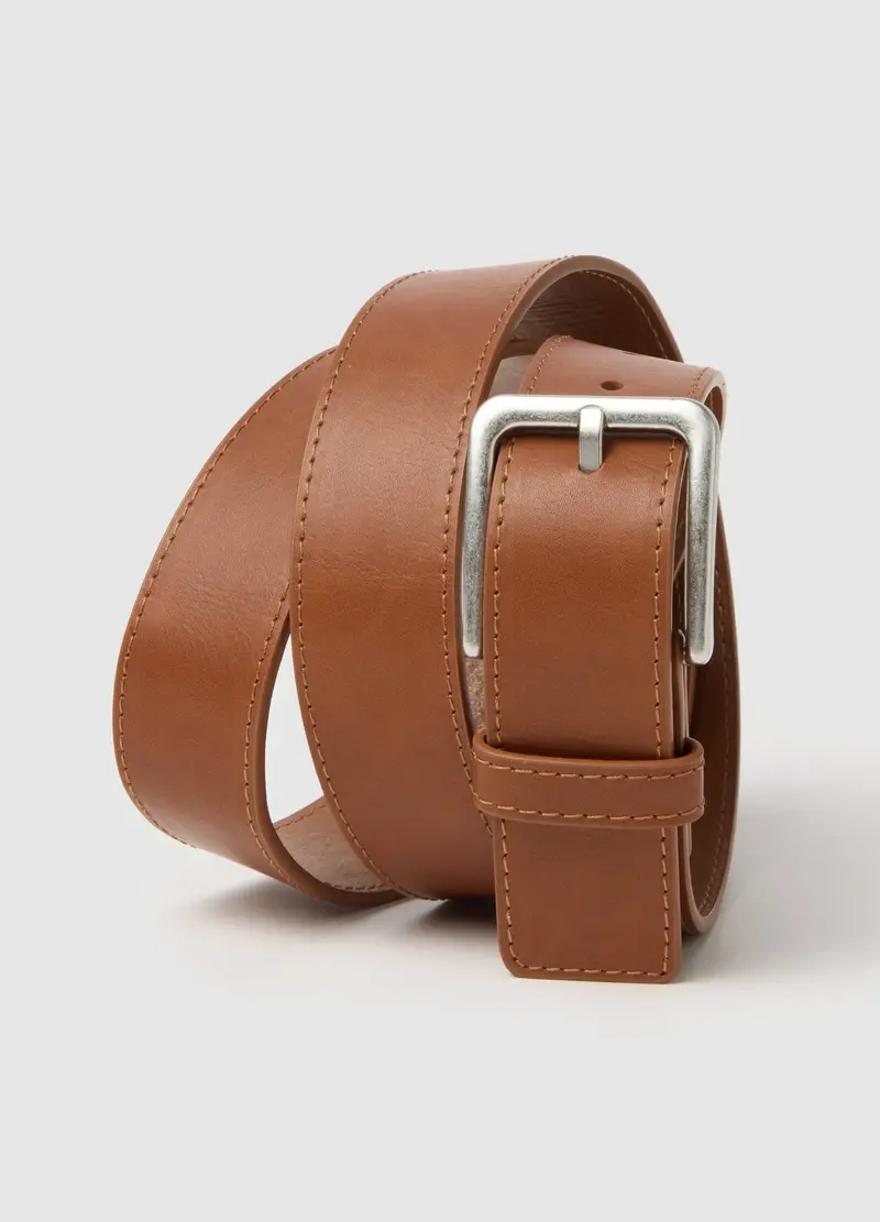 OVS, Cintura In Vera Pelle Marrone, Uomo, Marrone, Taglia: 100-105 cm miniatura 2