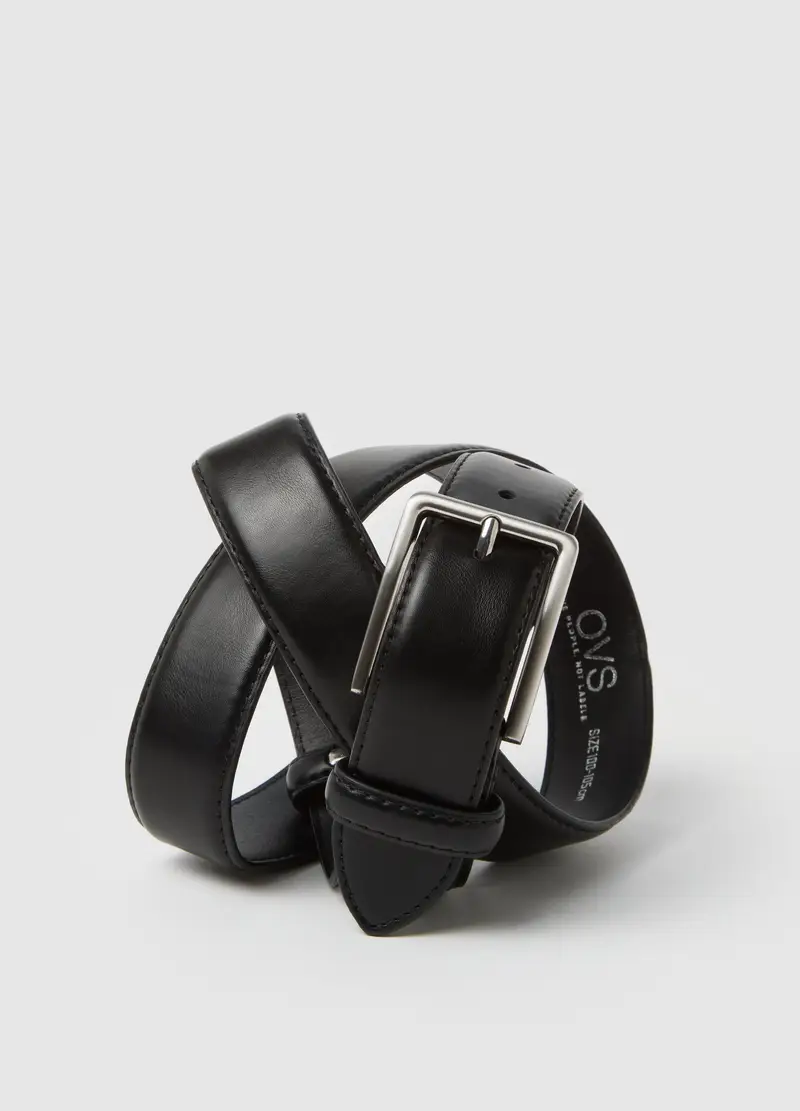 OVS, Cintura In Vera Pelle Nera, Uomo, Nero, Taglia: 100-105 cm miniatura 2