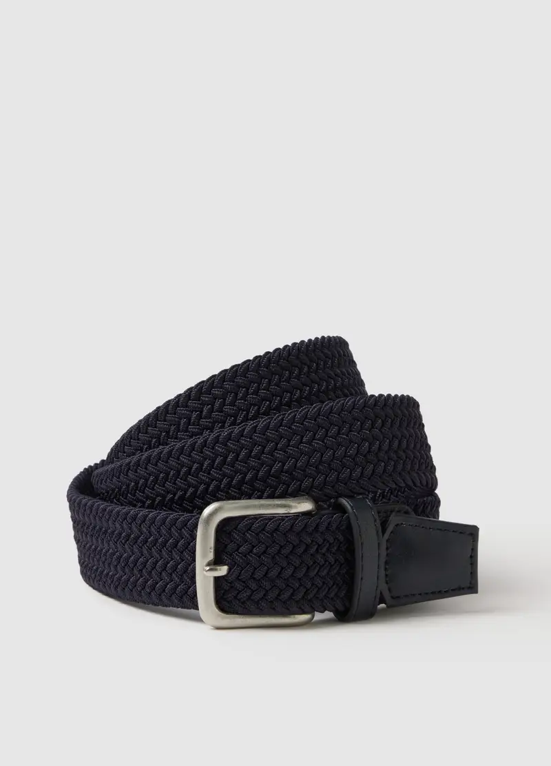 Cintura Intrecciata Blu, Uomo, Blu miniatura 3