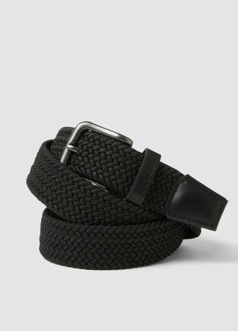 Cintura Intrecciata Nera, Uomo, Nero miniatura 3