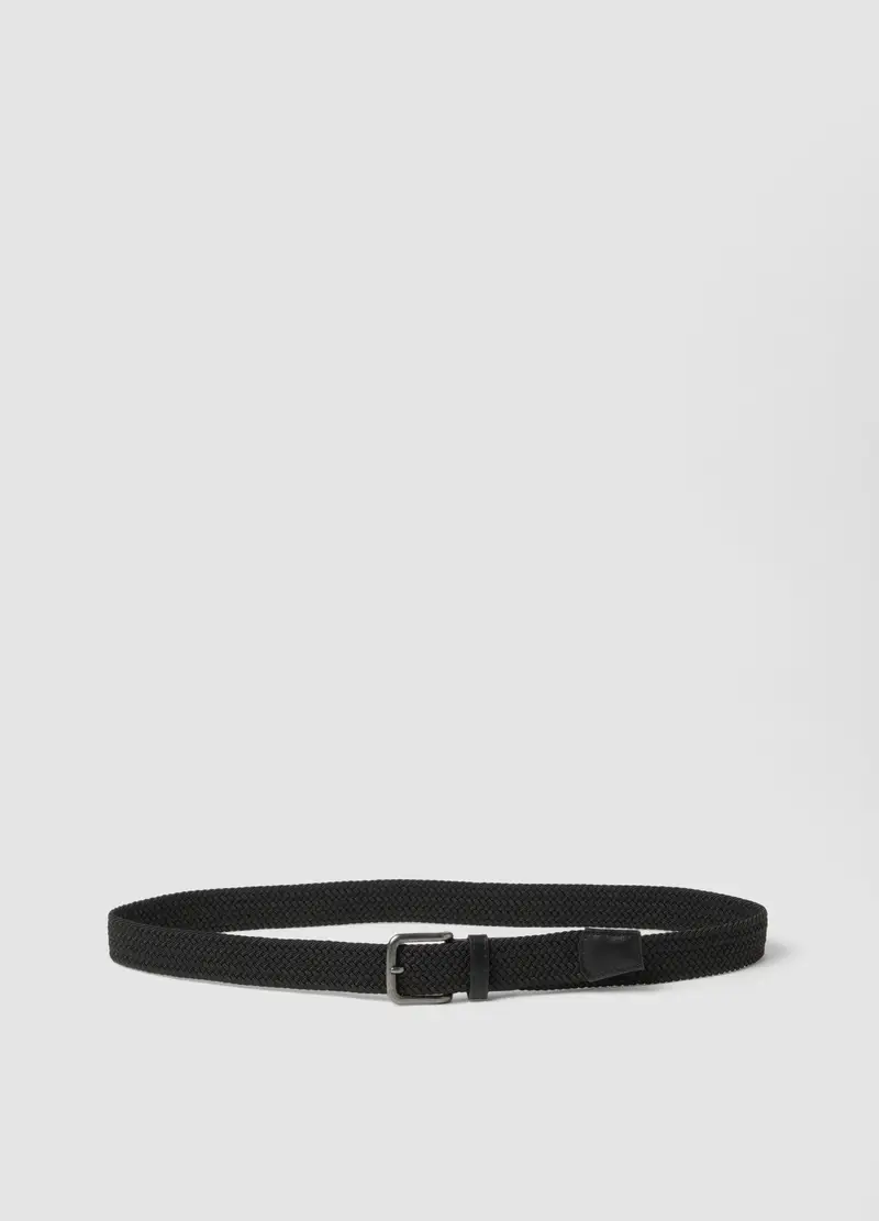 Cintura Intrecciata Nera, Uomo, Nero