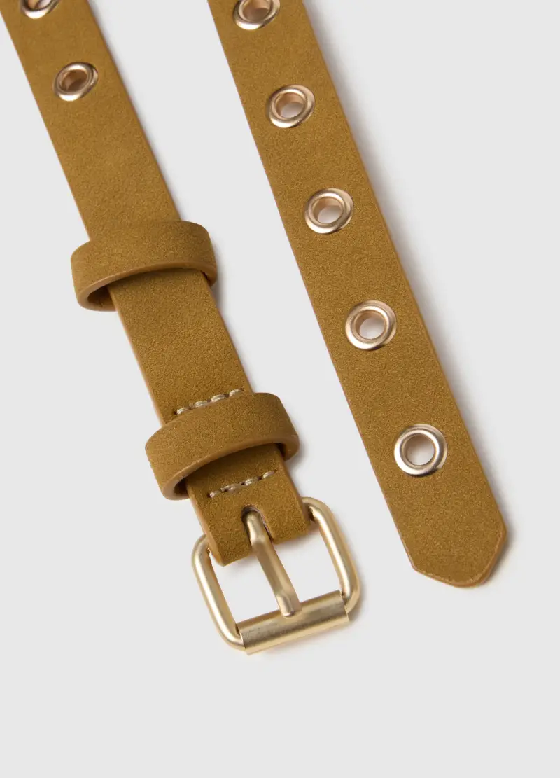 Cintura Marrone Con Borchie Dorate, Donna, Marrone miniatura 3