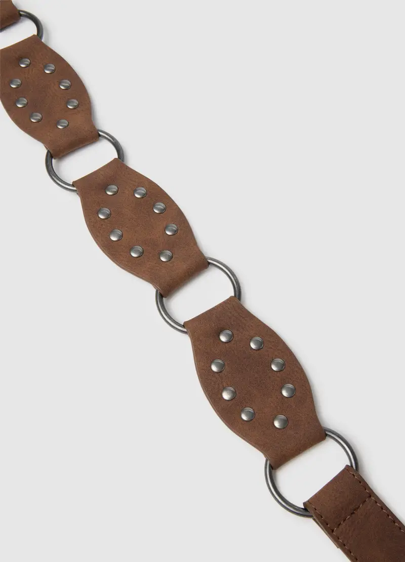 Cintura Marrone Con Dettagli Metallici, Donna, Marrone miniatura 3