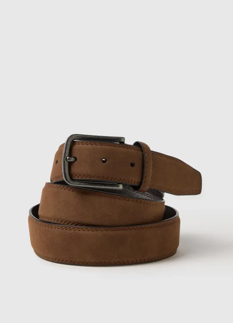 Cintura Marrone Con Fibbia Classica, Uomo, Marrone miniatura 3