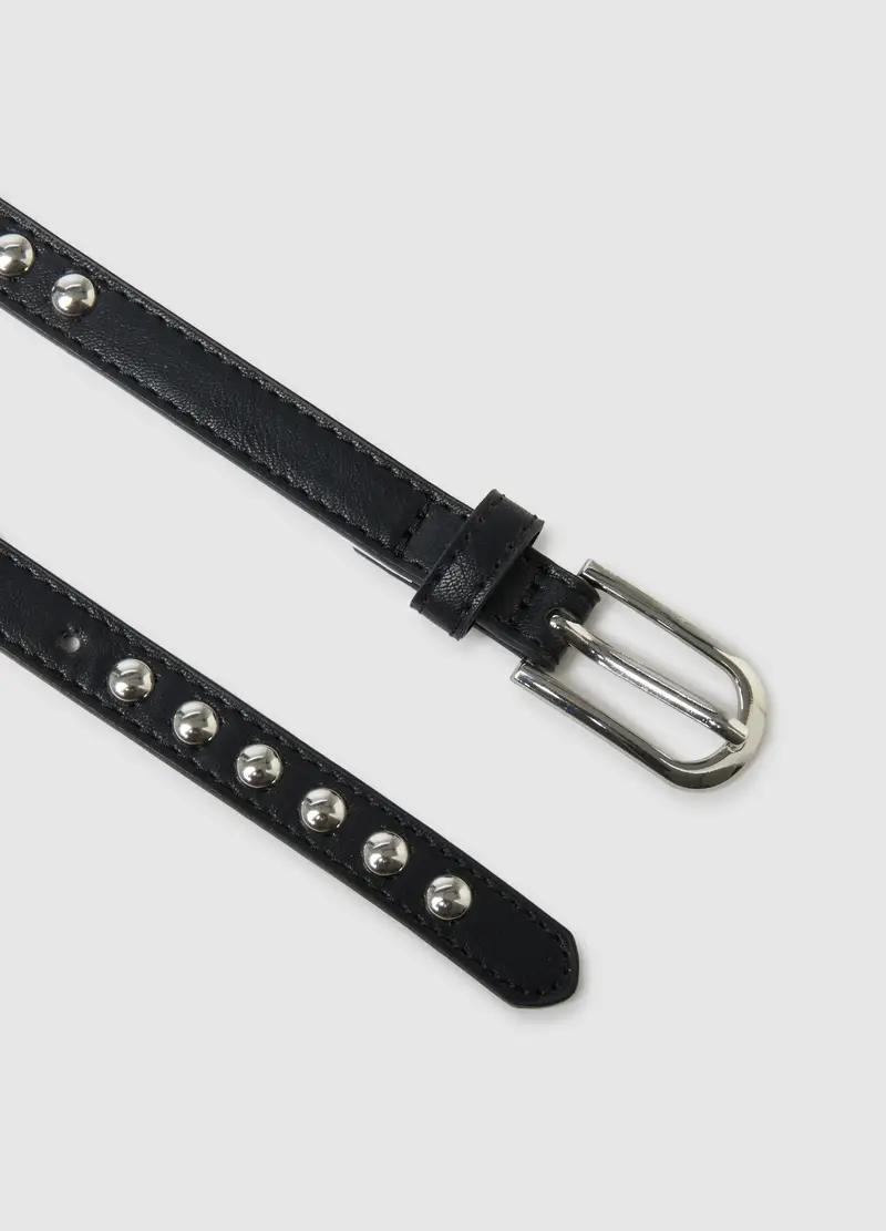 Cintura Nera Con Borchie Argentate, Donna, Nero miniatura 2