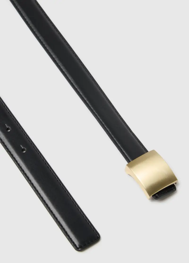 Cintura Nera Con Fibbia Dorata, Donna, Nero miniatura 2