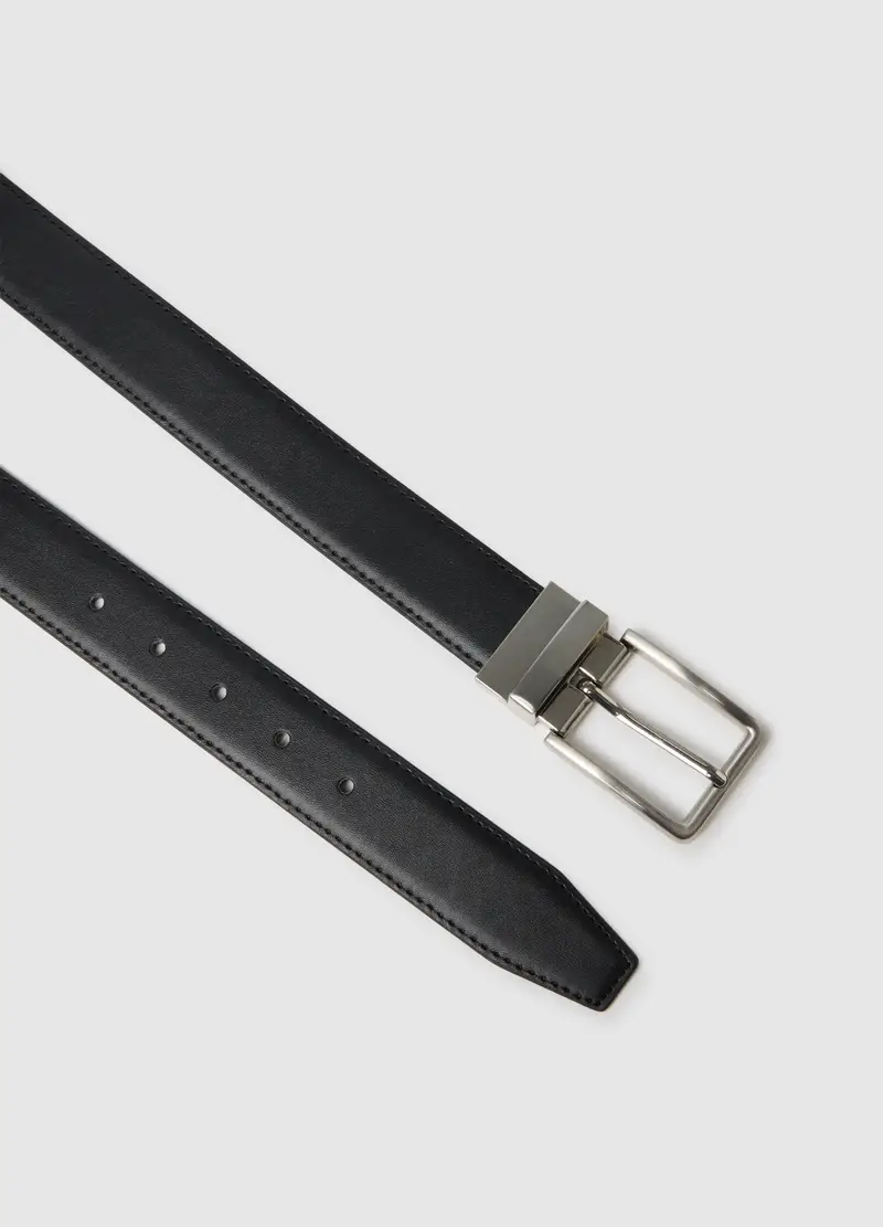 Cintura Reversibile Multicolor Con Fibbia In Metallo, Uomo, Multicolor miniatura 2