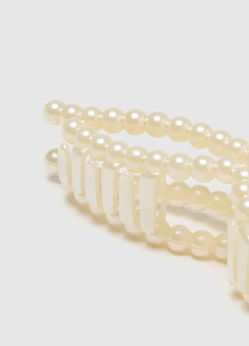 OVS, Clip Per Capelli Da Donna Beige Con Perle, Beige, Taglia: ONE SIZE miniatura 2