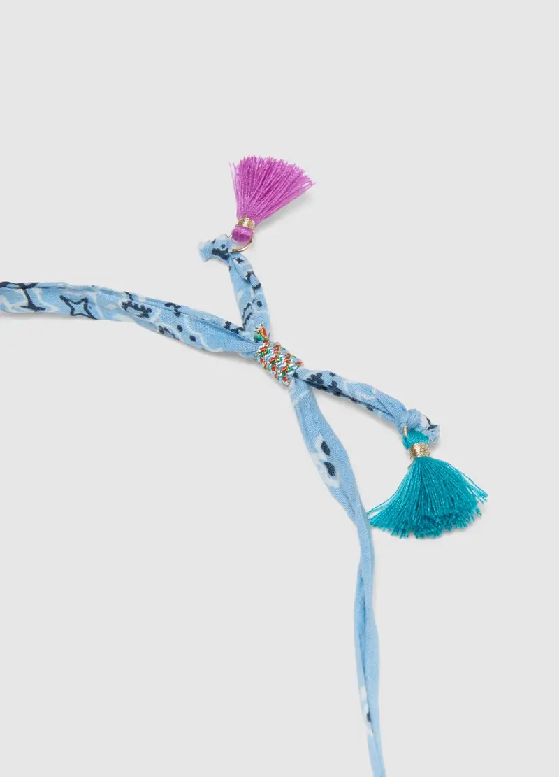 Collana Bandana Multicolor Con Charms, Donna, Multicolor miniatura 2