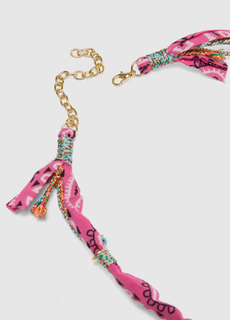 Collana Bandana Multicolor Con Charms, Donna, Multicolor miniatura 3