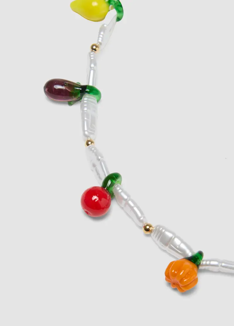 Collana Con Perle Trasparenti E Ciondoli A Forma Di Frutta, Donna, Multicolor miniatura 3