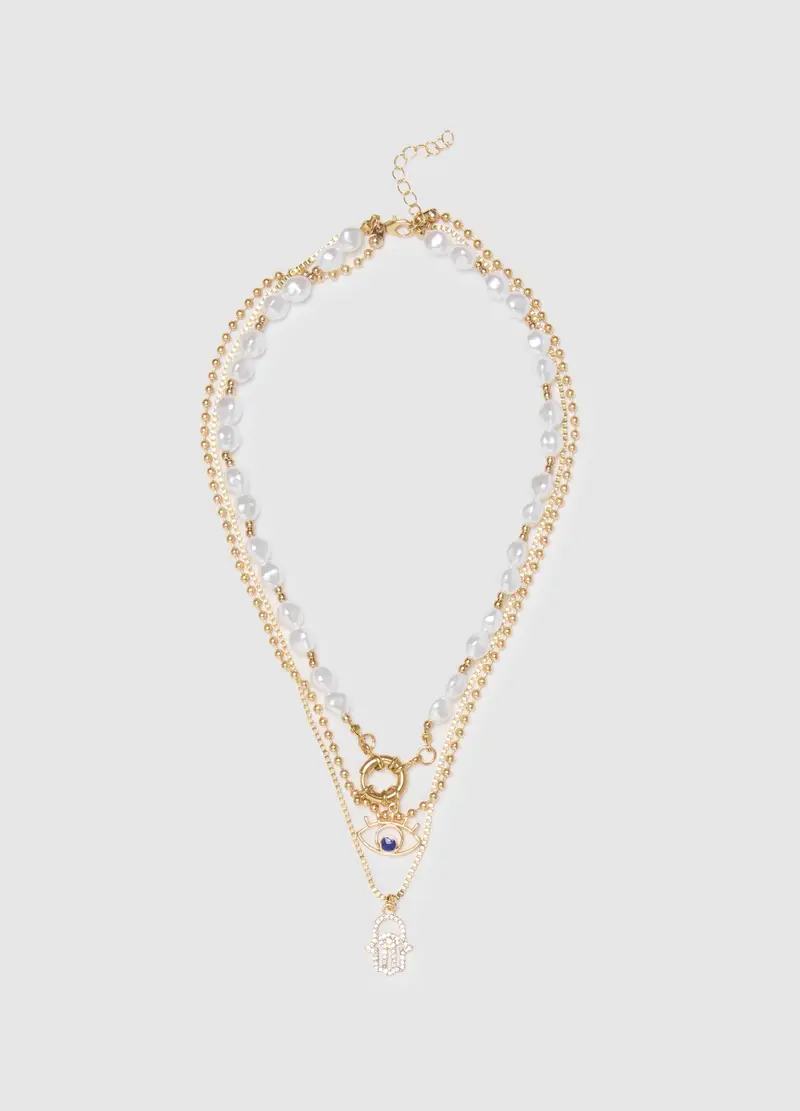 OVS , Collana In Acciaio Multicolor Con Charm, Donna, Multicolor, Taglia: ONE SIZE