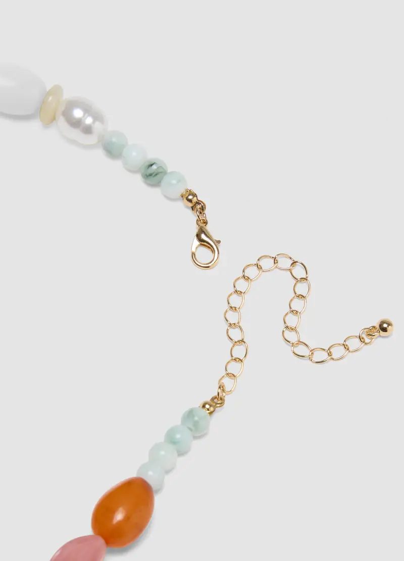 Collana Regolabile Con Pietre In Vetro Multicolor, Donna, Multicolor miniatura 3