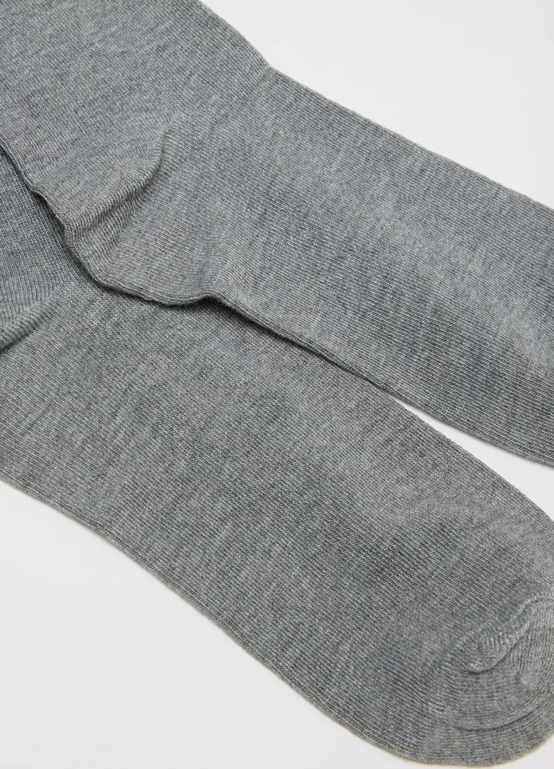 Collant Grigio In Misto Cashmere, Donna, Grigio miniatura 2