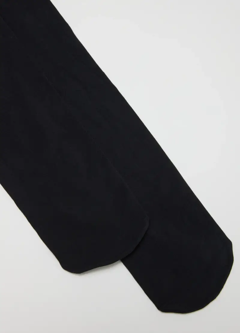 Collant In Tessuto Elasticizzato Neri, Donna, Nero miniatura 3