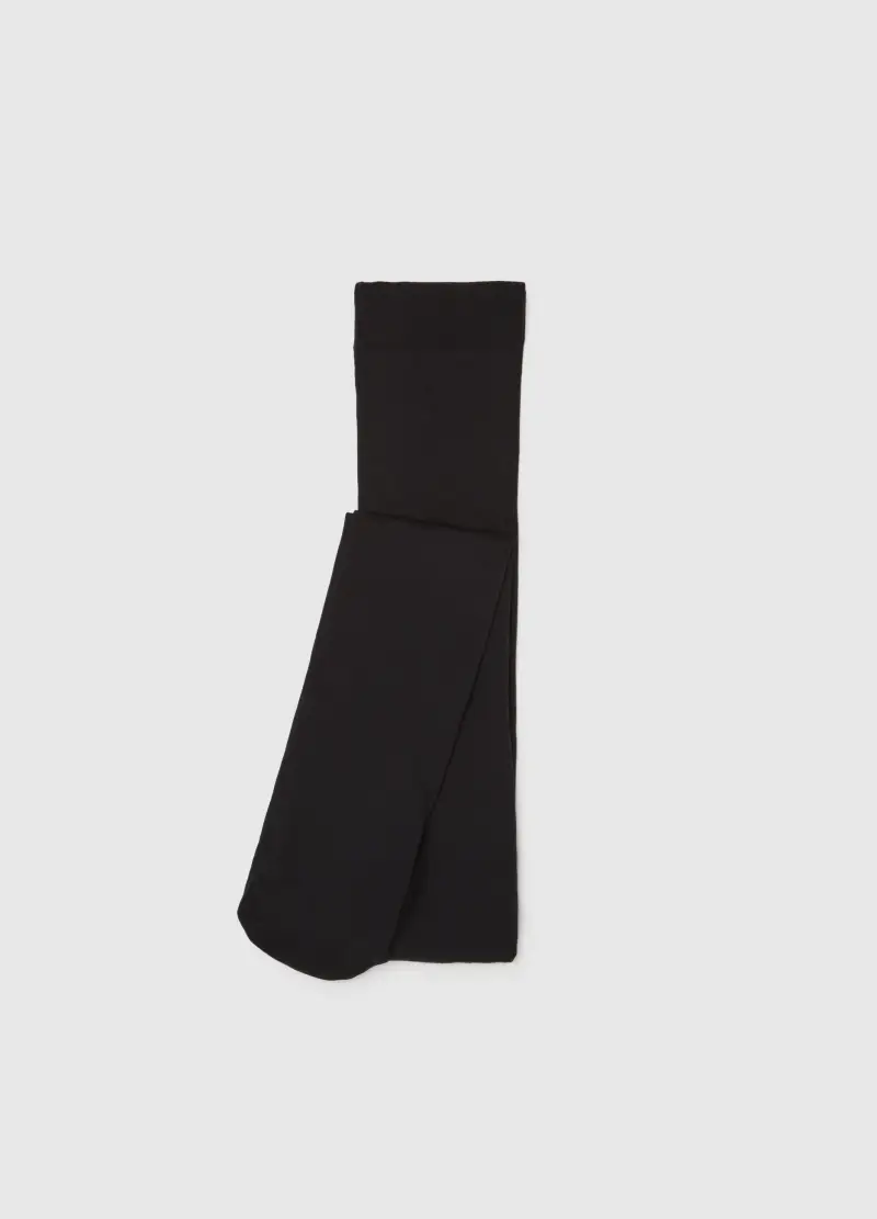 Collant In Tessuto Elasticizzato Neri, Donna, Nero miniatura 2