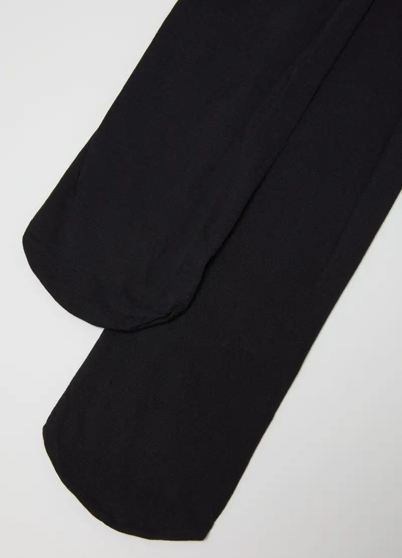 Collant In Tessuto Elasticizzato Neri, Donna, Nero miniatura 3