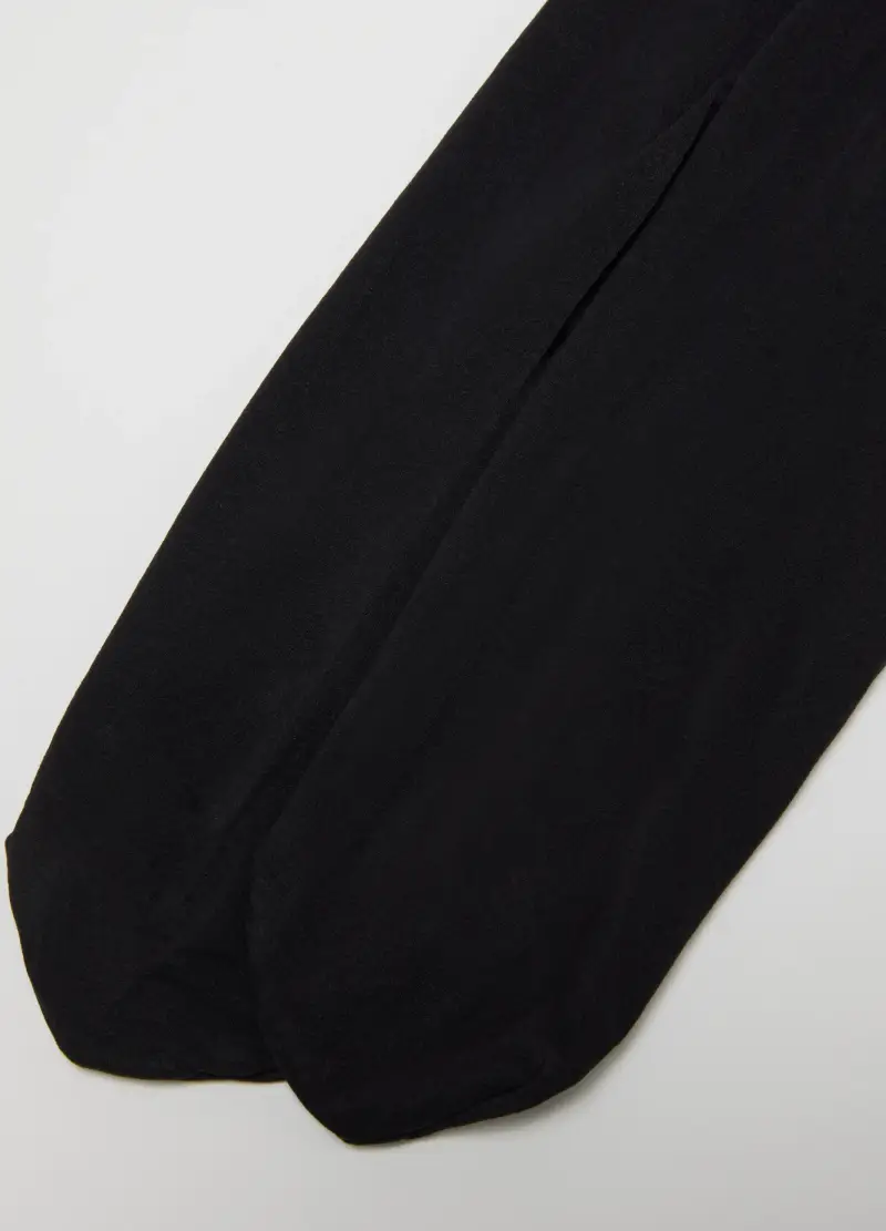 Collant In Tessuto Elasticizzato Neri, Donna, Nero miniatura 2