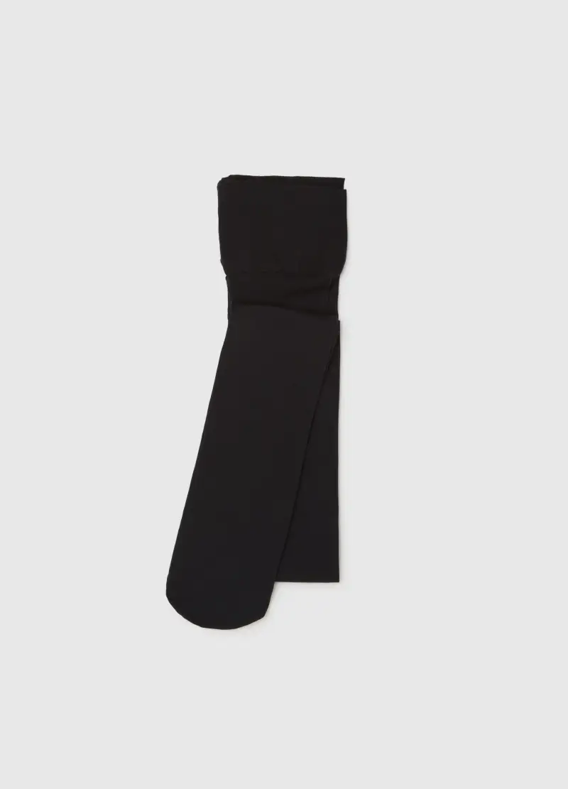 Collant In Tessuto Elasticizzato Neri, Donna, Nero miniatura 2