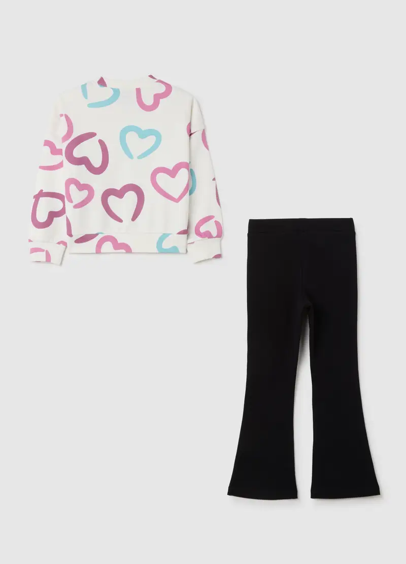 Completo Da Bambina In Misto Cotone Multicolor Regular Fit, Multicolor miniatura 2