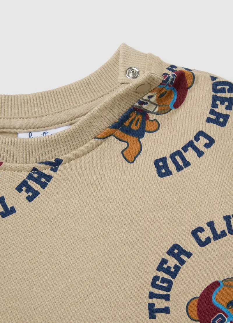 Completo Da Bambino In Puro Cotone Beige Regular Fit, Beige miniatura 3