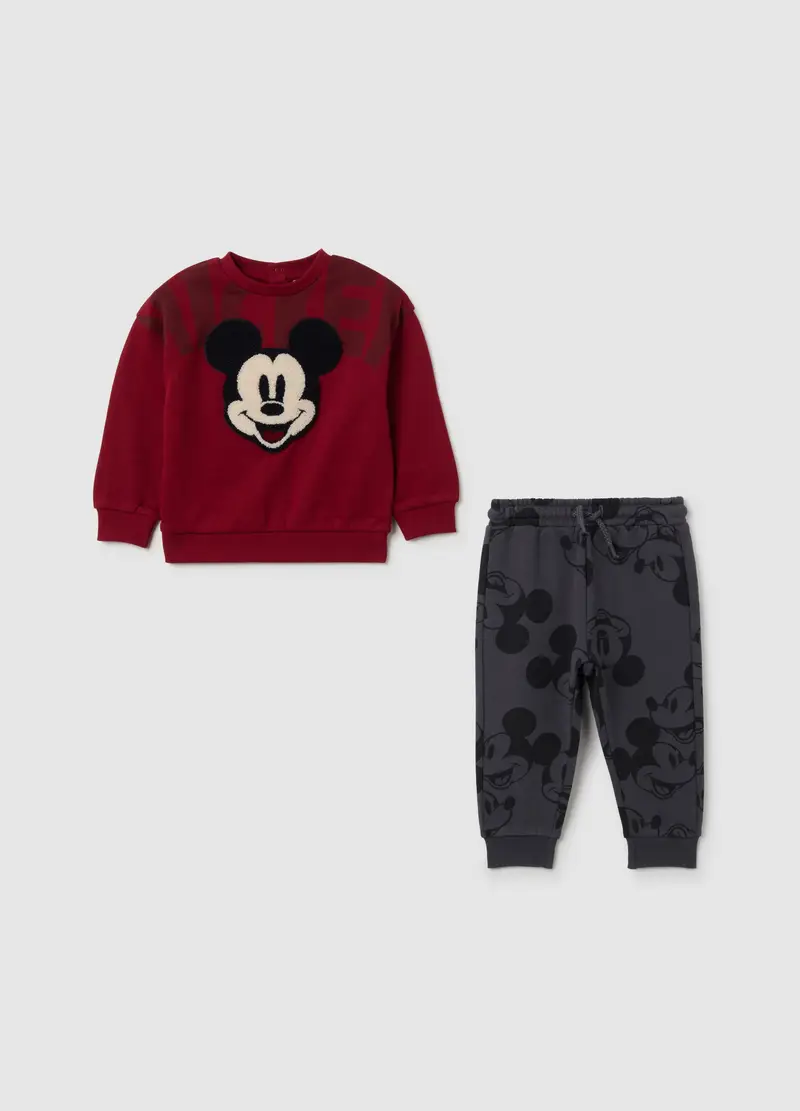 OVS, Completo Da Bambino In Puro Cotone Rosso E Grigio, Rosso, Taglia: 9-12