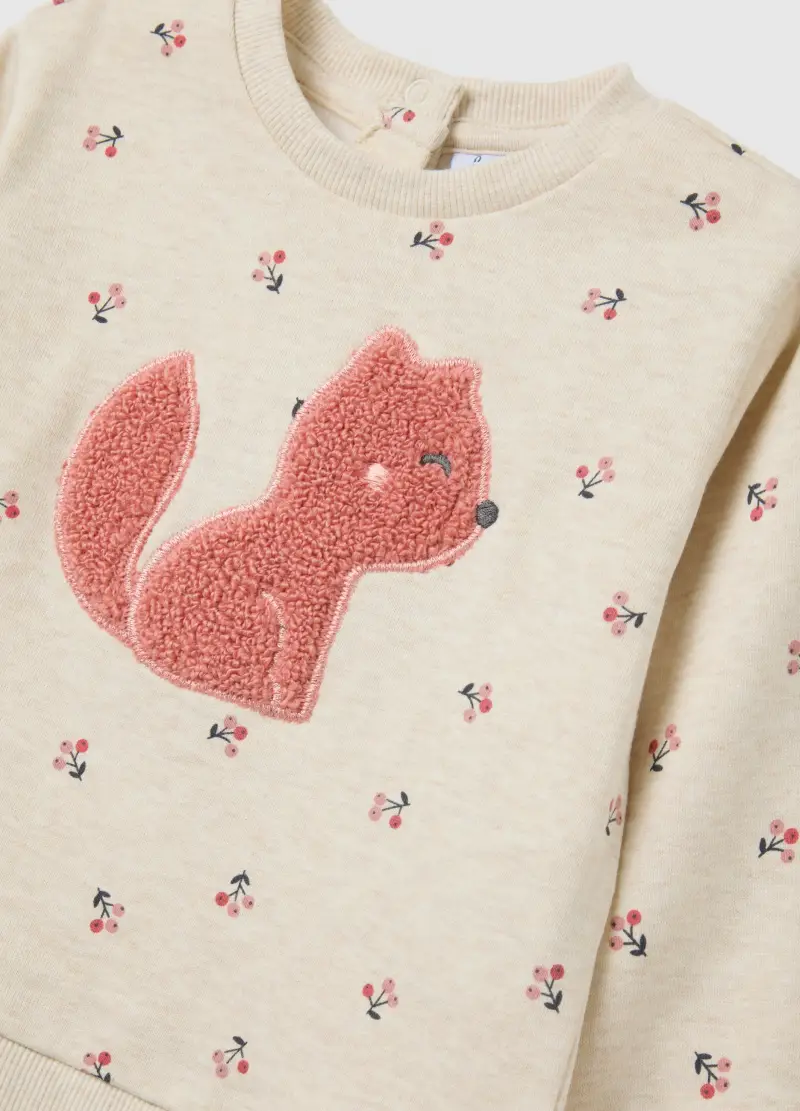 Completo Da Bimba In Puro Cotone Beige E Rosa, Bambina, Beige miniatura 3