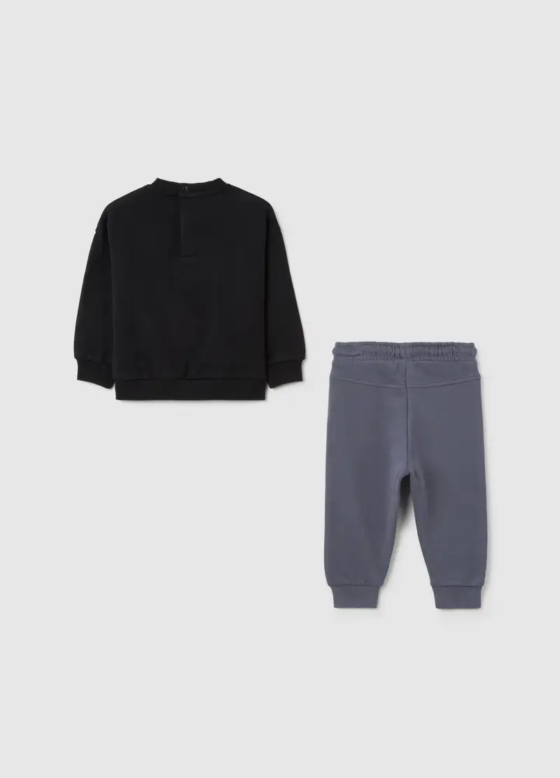 Completo Multicolor Da Bambino In Puro Cotone Con Stampa Batman, Nero miniatura 2