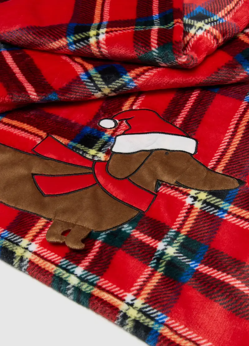 Coperta A Quadri Multicolor Con Cane Bassotto, Donna, Multicolor miniatura 2