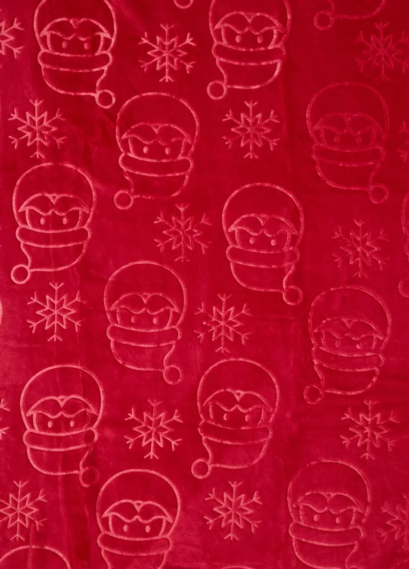 Coperta Rossa Con Motivi Natalizi, Donna, Rosso miniatura 3