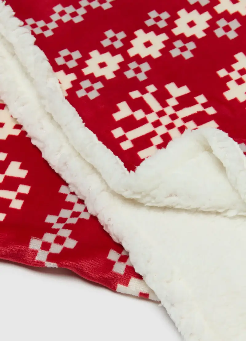 Coperta Rossa Con Motivo Natalizio, Donna, Multicolor miniatura 2