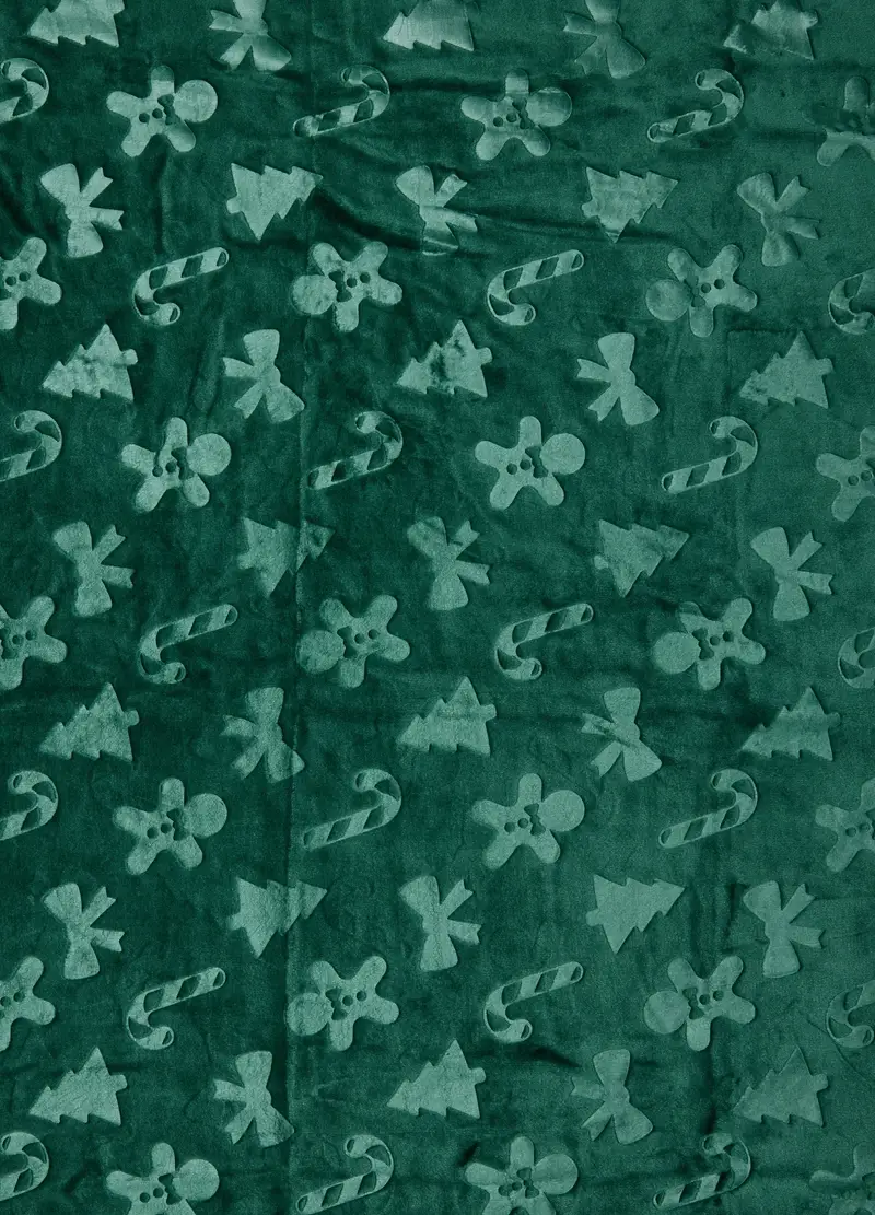 Coperta Verde Con Motivi Natalizi, Donna, Verde miniatura 3