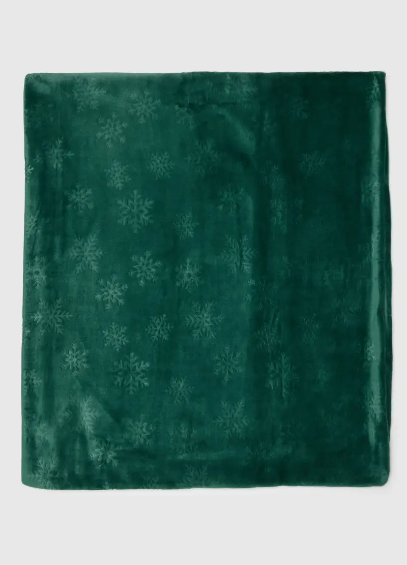 Coperta Verde Con Motivo A Fiocchi Di Neve, Uomo, Verde miniatura 3