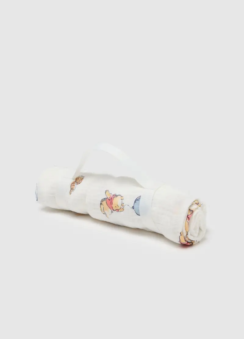 Copertina Bianca Per Neonato In Puro Cotone, Bianco