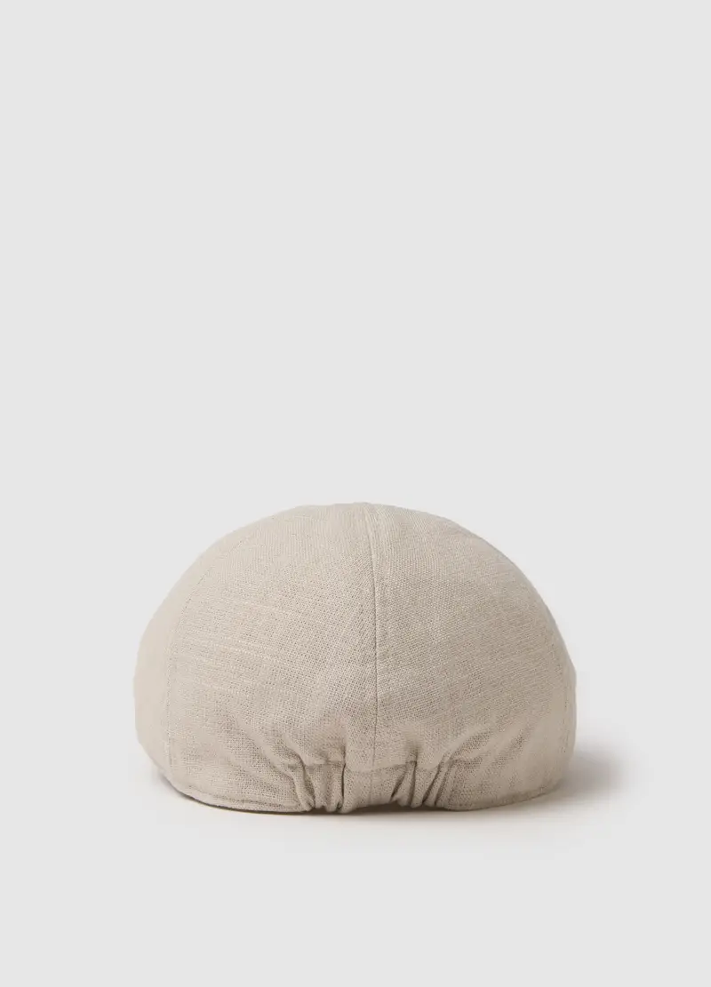 Coppola In Misto Lyocell, Viscosa E Lino Beige, Uomo, Beige miniatura 2