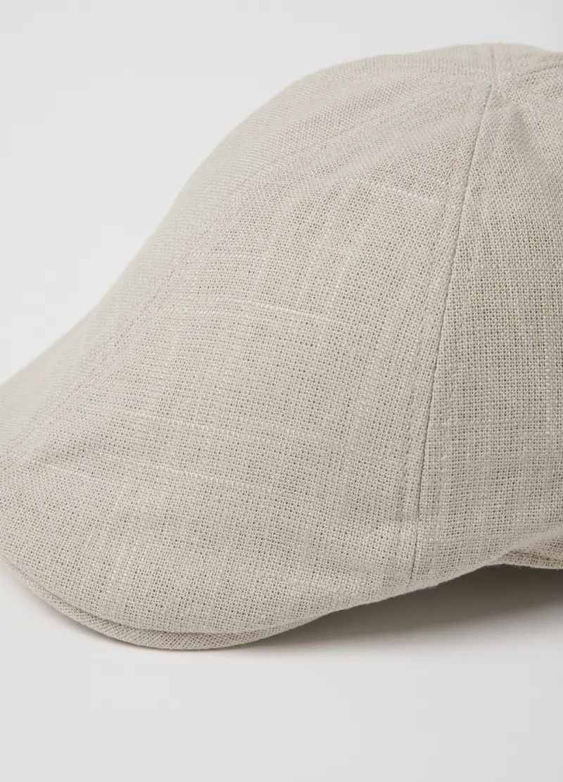 Coppola In Misto Lyocell, Viscosa E Lino Beige, Uomo, Beige miniatura 3