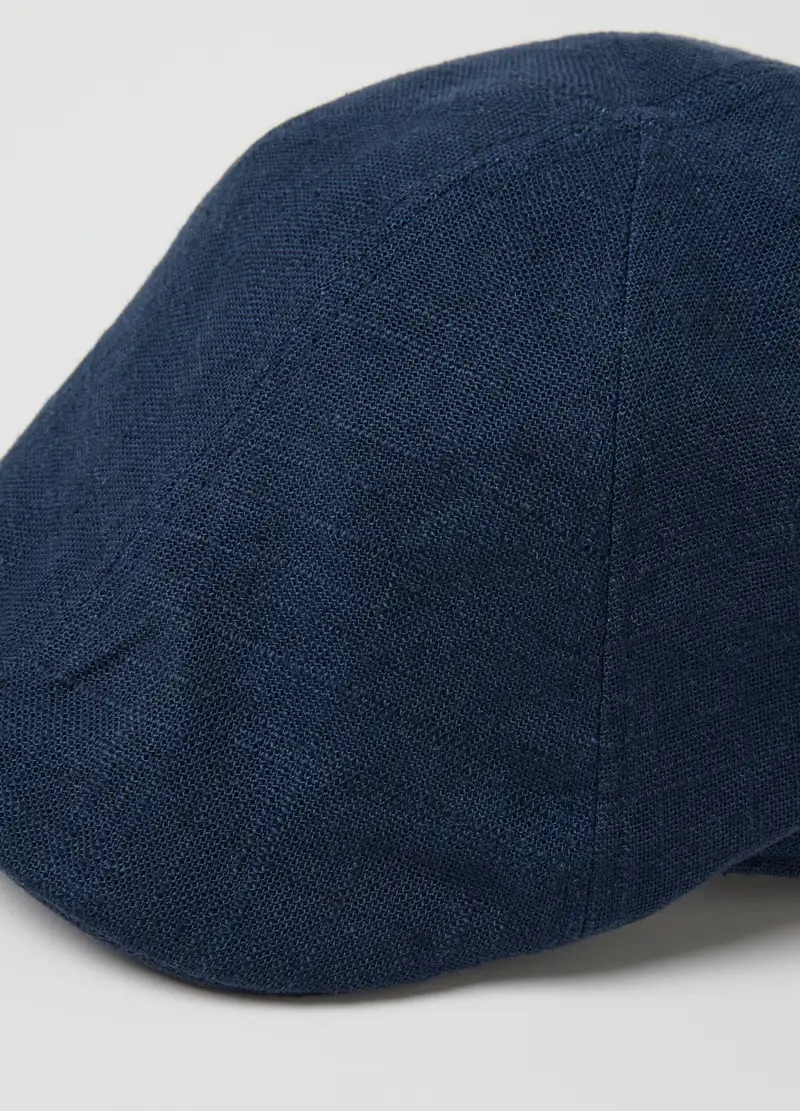 Coppola In Misto Lyocell, Viscosa E Lino Blu, Uomo, Blu miniatura 3