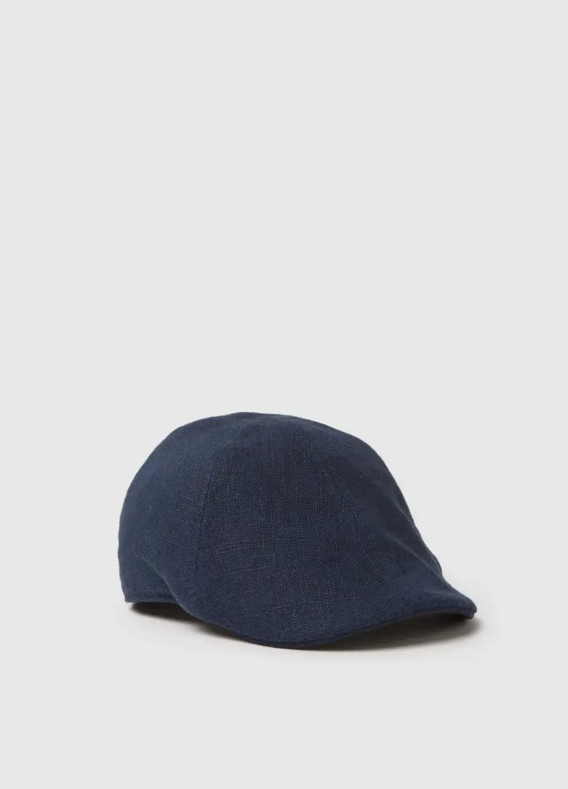 Coppola In Misto Lyocell, Viscosa E Lino Blu, Uomo, Blu