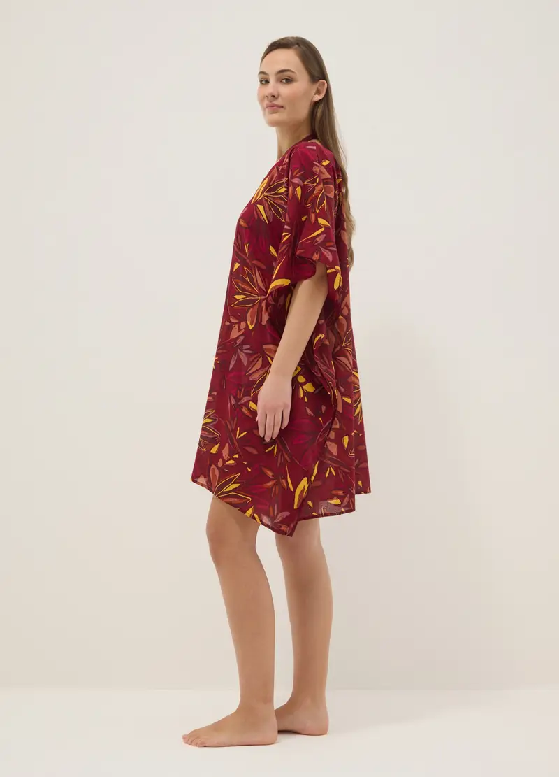 Copricostume In Puro Cotone Multicolor Con Motivo Floreale, Donna, Multicolor miniatura 2