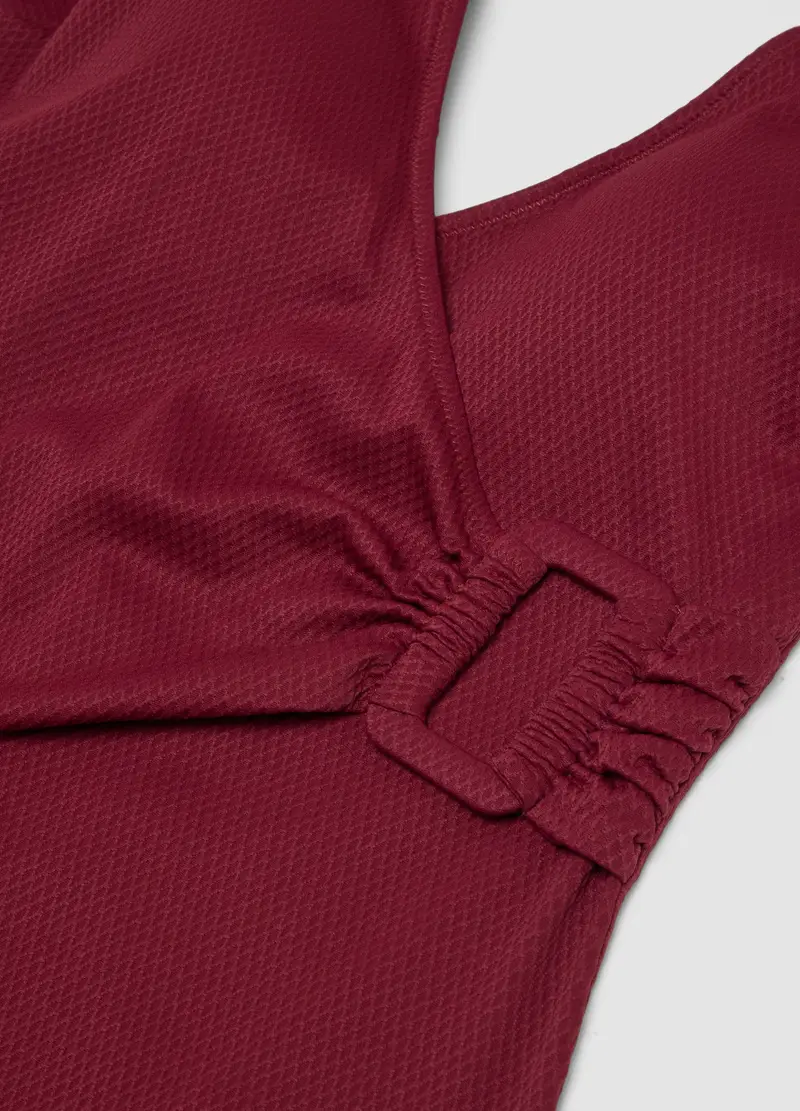 Costume Da Bagno In Tessuto Elasticizzato Rosso Con Fibbia Laterale, Donna, Rosso miniatura 2