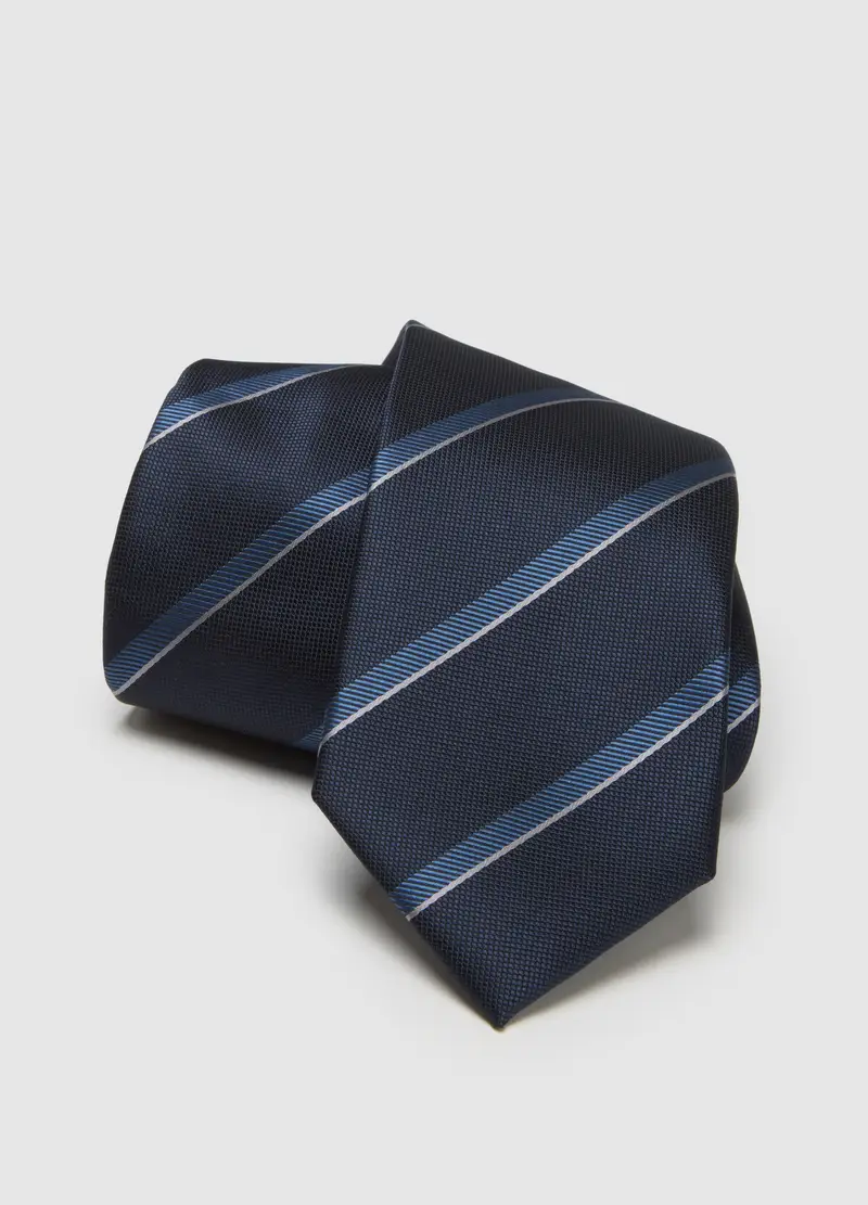 OVS, Cravatta Blu A Righe, Uomo, Blu, Taglia: ONE SIZE miniatura 2