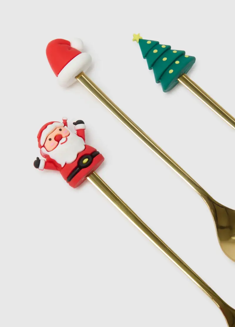 Cucchiaini Natalizi In Acciaio, Donna, Giallo miniatura 3