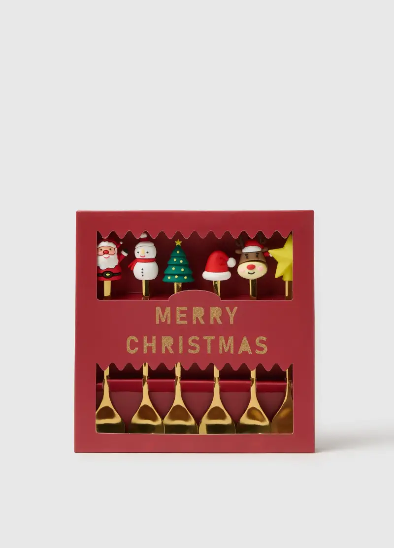 Cucchiaini Natalizi In Acciaio, Donna, Giallo